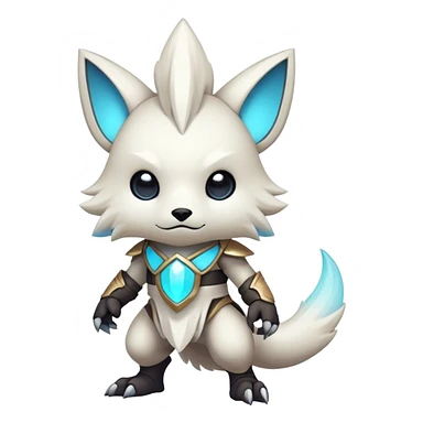 Epic Edgy Cute Colorful Vibrant Light Pale Modern Fionbri-Protogen-creature-animal, full body sticker