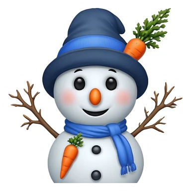 snowman wearing blue hat sticker