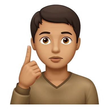 Man making silence sticker