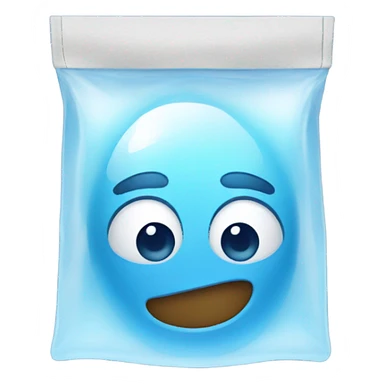 Ice in a small zip bag sticker