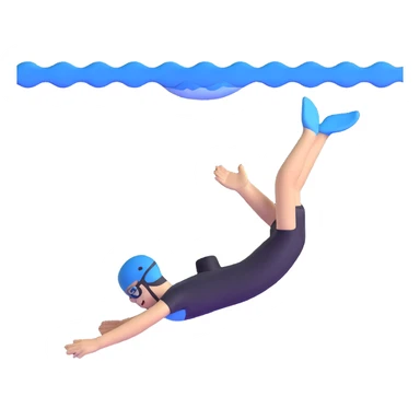 person swimming underwater sticker