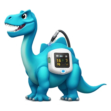 Dino with insulin pump sticker