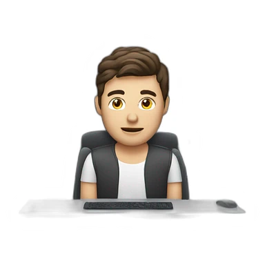 Man Video editor facing computer sticker