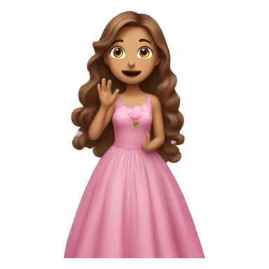 girl with long brown hair and pink dress blowing a kiss  sticker