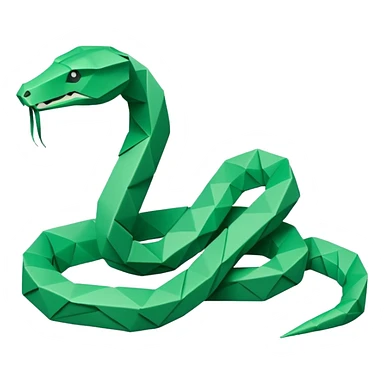 origami snake in color green mint rgb(168, 251, 211) sticker