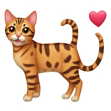 Bengal cat with hearts sticker