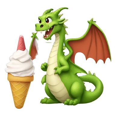 Dragon with an icecream ios style sticker