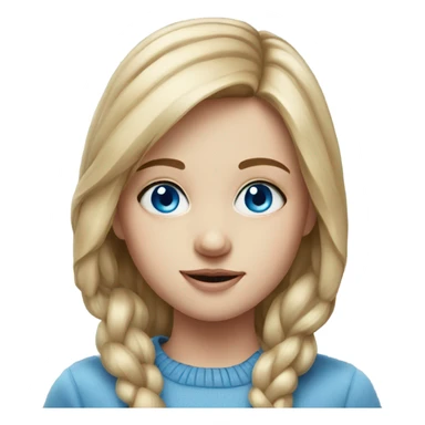 realistic portrait of girl with blue eyes sticker