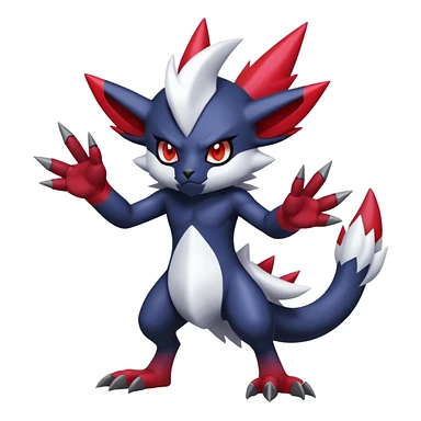 Cool Edgy Shiny Digimon-Weavile-Absol-Zangoose-hybrid full body sticker