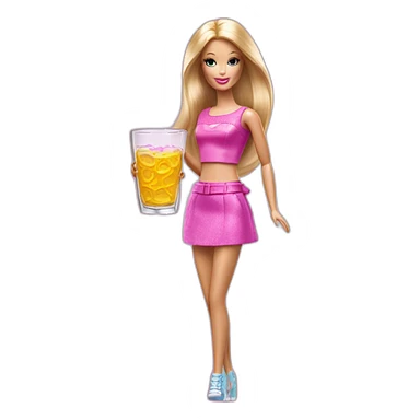 Barbie avec un verre à pied sticker
