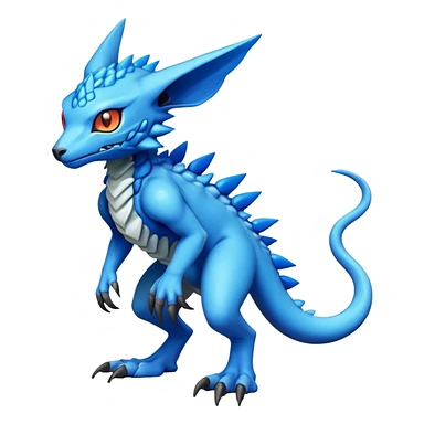  colorful warm hot lush exotic modern cyber-Fakémon-Digimon-Trico-Vernid-creature (full body) sticker