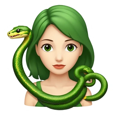 woman with snake on shoulders sticker