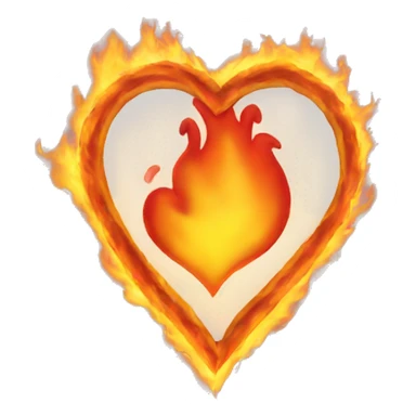 heart in fire sticker