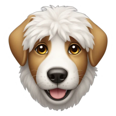 smiling dog with white fur and dark eyes sticker