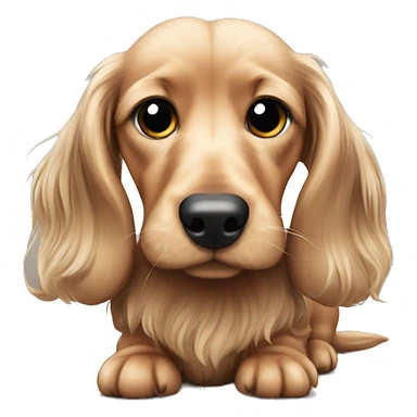 Chunky Miniature long haired dachshund while body sticker