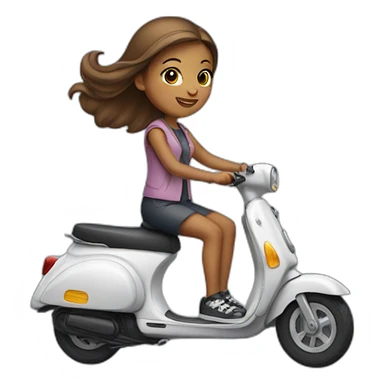 Girl on a scooter sticker