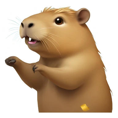 Capybara throwing confetti sticker