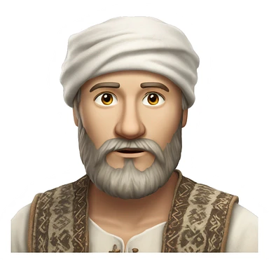 photorealistic white slavic peasant with beard  Slavic ethnic clothing sticker