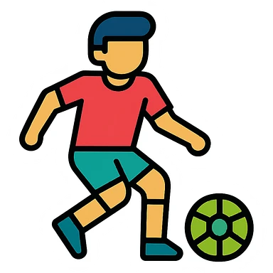 A soccer player in Color Outline style with different colors sticker