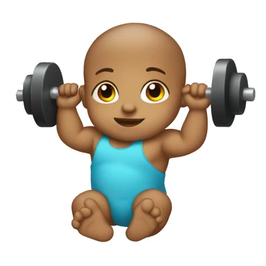Baby holding weights sticker