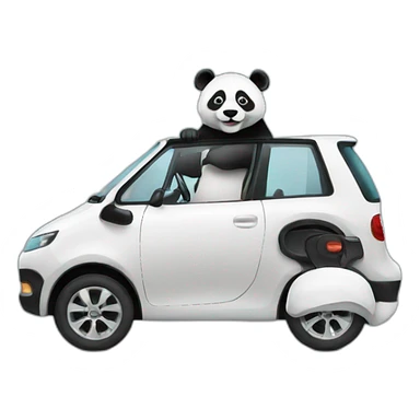 Driving Panda in car sticker