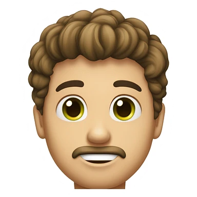 Homme cheuveu boucle aux yeux vert qui fait un bisous avec un coeur sticker