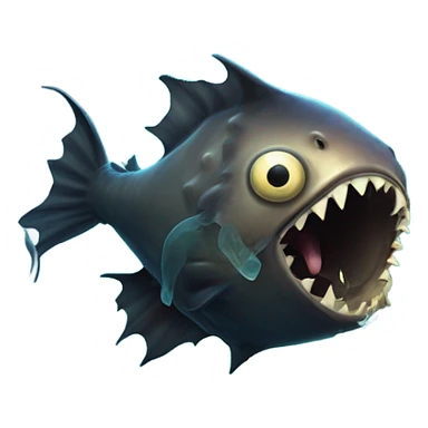 Anglerfish with glowing lure, sharp teeth, and big eyes. sticker