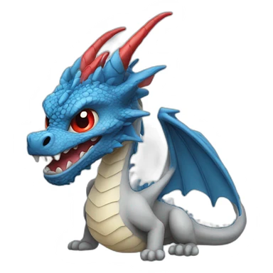 blue dragon with red eyes sticker