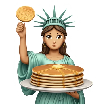 Statue of Liberty holding a stack of pancakes sticker