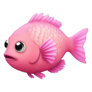 pink fluffy fish sticker