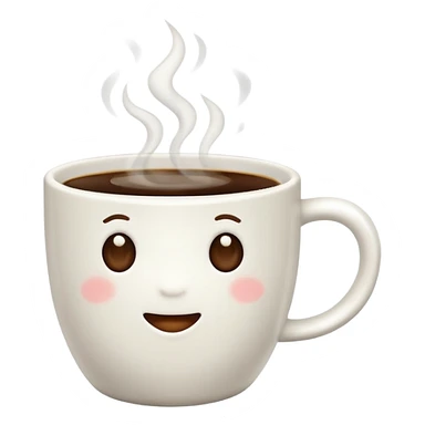 an adorable white cup of coffee sticker