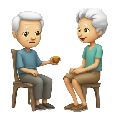 old people and child sticker