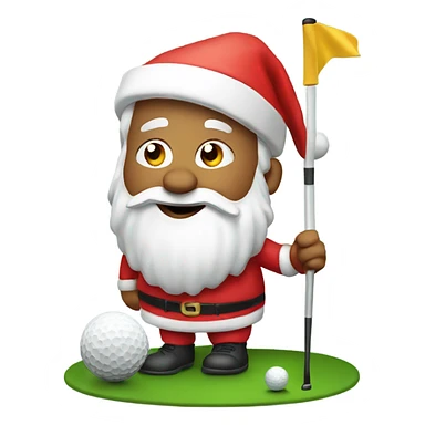 Santa playing golf sticker