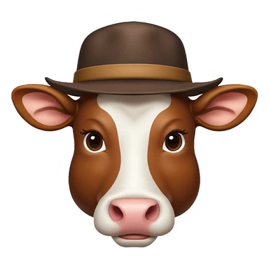 cow with a hat sticker