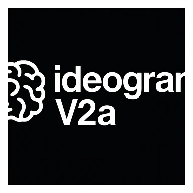 recreate this logo with text of "ideogram V2a" sticker
