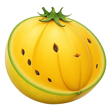 canary whole very yellow melon oval shape sticker