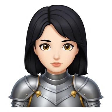 knight woman with black hair sticker