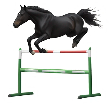 Black horse jumping  sticker