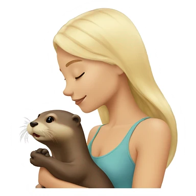Otter kissing blonde girl sticker