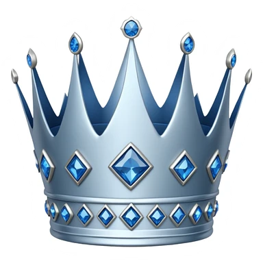 silver crown with blue diamonds sticker