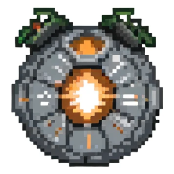 grayish black bomb power up without fuse sticker