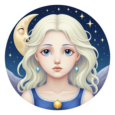 The moon Tarot card sticker