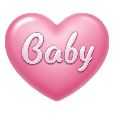pink heart that says baby sticker
