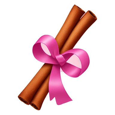 Cinnamon stick with pink ribbon tied around  sticker
