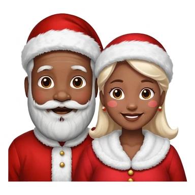 Black Santa with White Mrs. Santa sticker