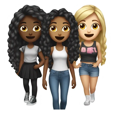 Baddie girl with her friends sticker