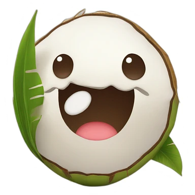 cute coconut charcter sticker