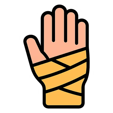 colored bandaged hand icon sticker