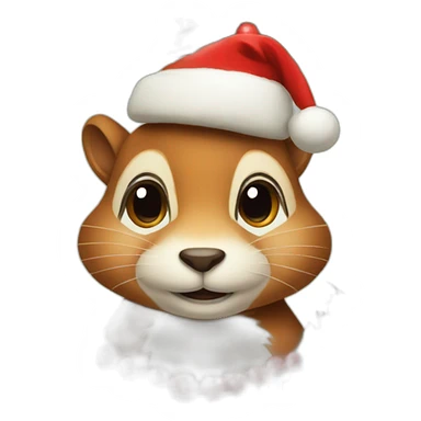christmas squirel sticker