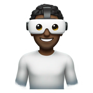 Guy wearing a VR headset smiling at the camera sticker